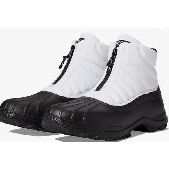 Sperry Women's Duck Float Zip Seacycled Winter Boot, Black/White, 9.5 - Picture 1 of 11